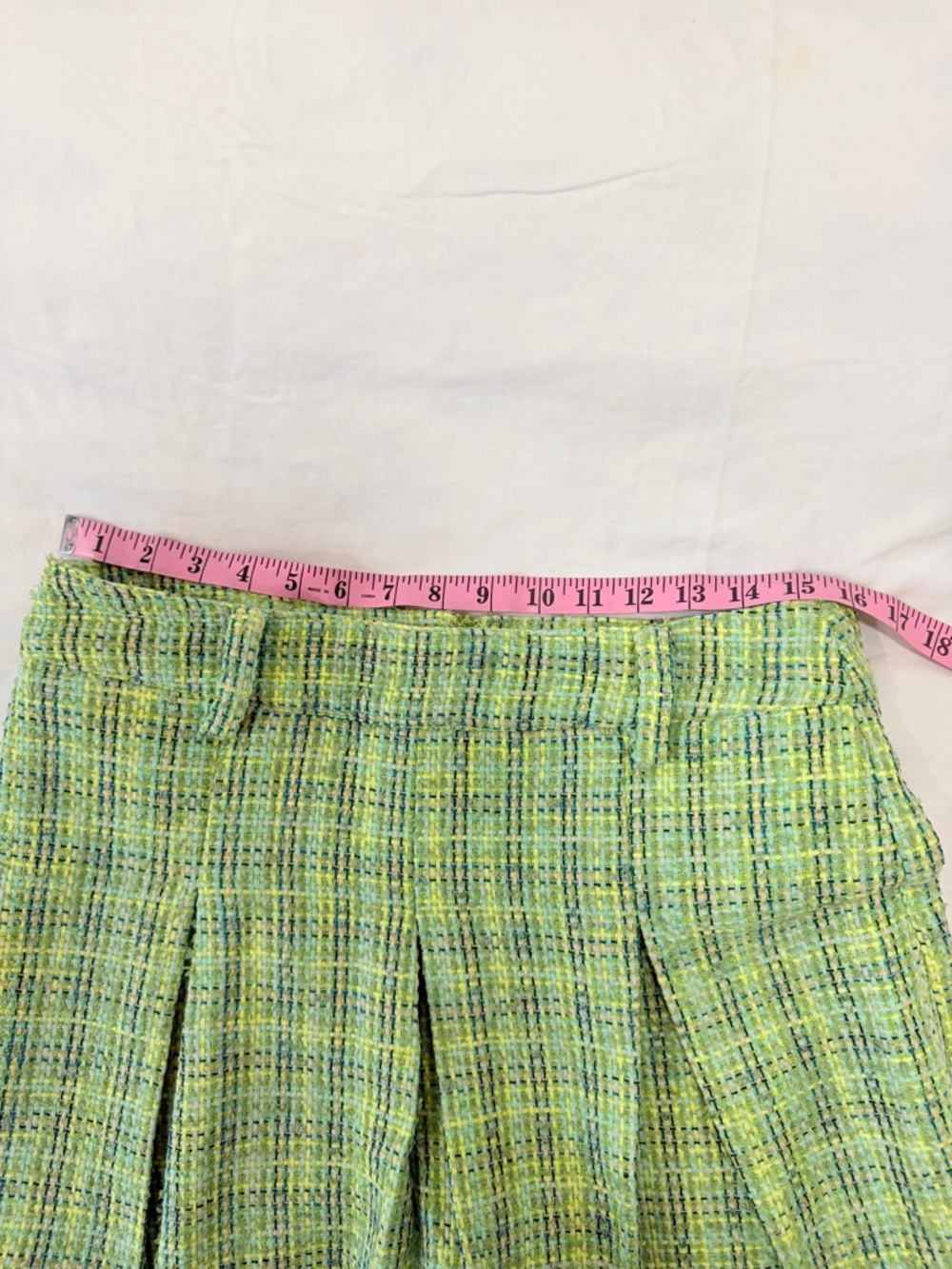 Latiste Green Tweed 2 Piece Set Large Cropped Jacket Pleated Skort - Picture 10 of 10